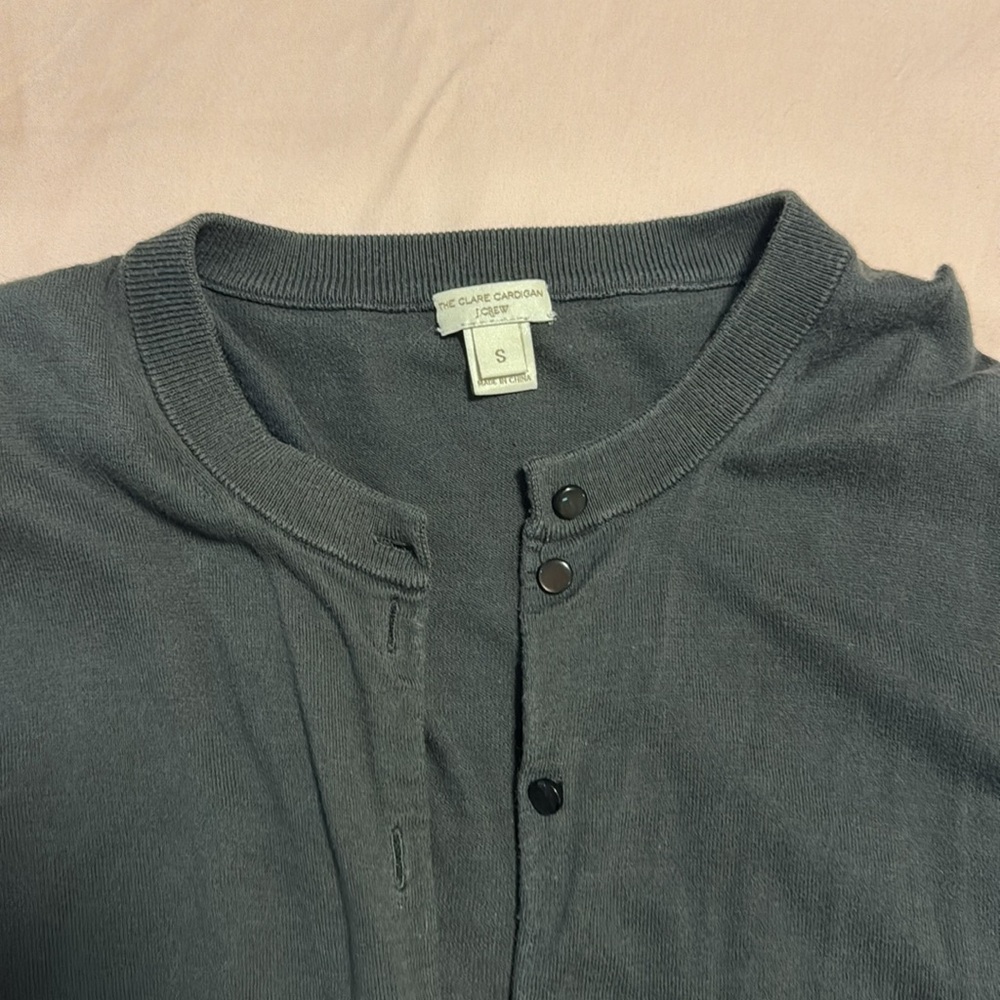 J. Crew grey gray charcoal the Clare cardigan s small - Picture 2 of 3